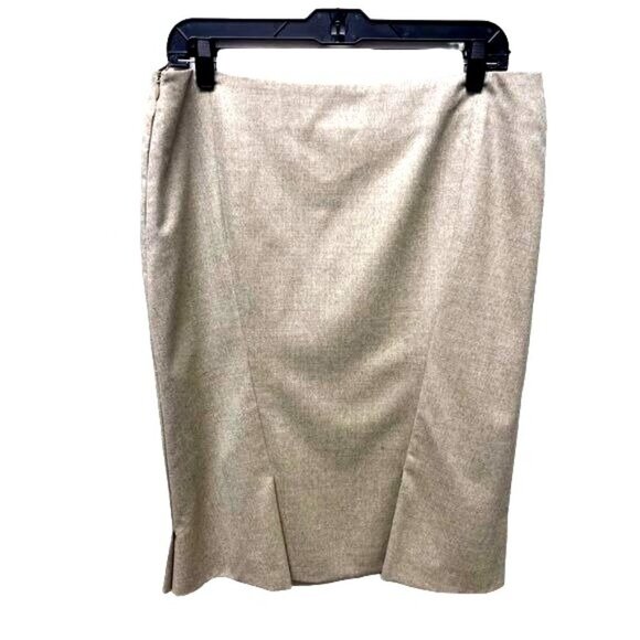 AKRIS Tan Wool Knee Length Pencil Skirt Size 12 - Picture 2 of 7
